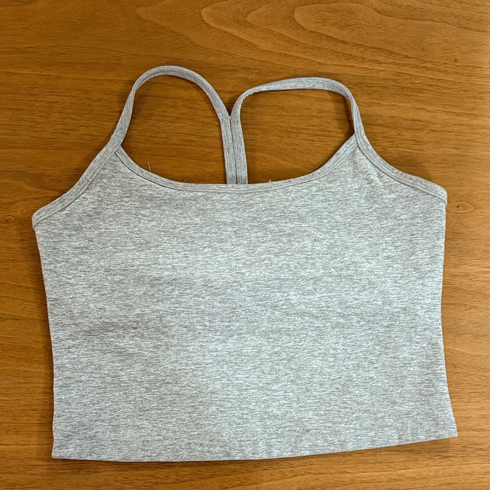 Beyond Yoga Gray Spaghetti Strap Crop Top